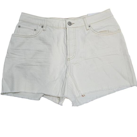 House of Harlow 1960 High Rise Mom Denim Shorts - Size 28 White New - Picture 1 of 2